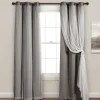 Curtains & Drapes-Kirkland's Home Curtain Panel Set With Overlay, 95 In. Gray