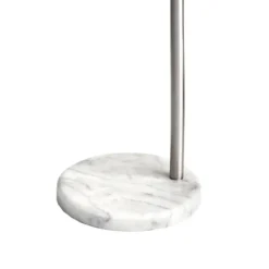 Floor Lamps-Kirkland's Home Curved Floor Lamp With Marble Base Silver