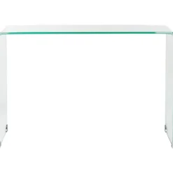 Console Tables-Kirkland's Home Curved Glass Console Table Clear