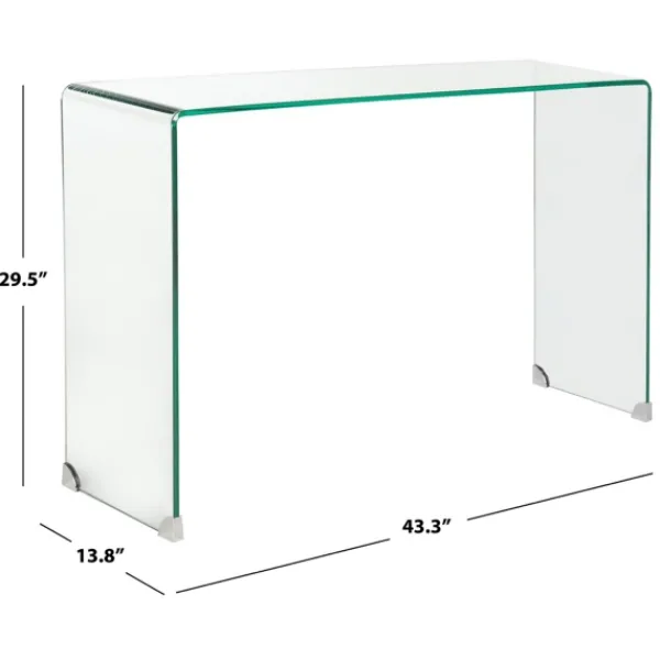 Console Tables-Kirkland's Home Curved Glass Console Table Clear