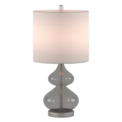 Table Lamps-Kirkland's Home Curved Gray Glass Table Lamps, Set Of 2 White