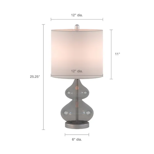 Table Lamps-Kirkland's Home Curved Gray Glass Table Lamps, Set Of 2 White