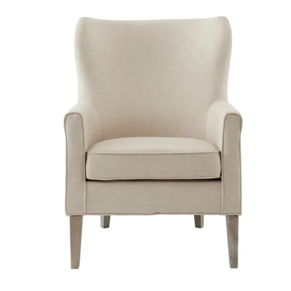 Accent Chairs-Kirkland's Home Curved Wingback Accent Chair Ivory