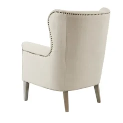 Accent Chairs-Kirkland's Home Curved Wingback Accent Chair Ivory