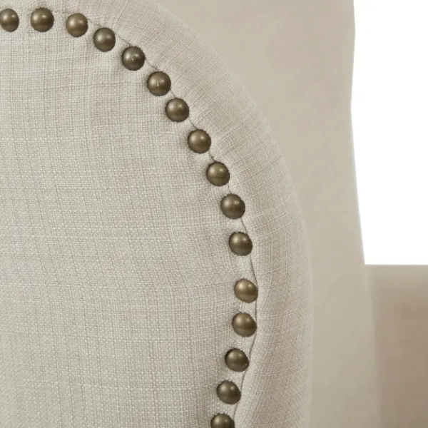 Accent Chairs-Kirkland's Home Curved Wingback Accent Chair Ivory