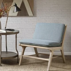 Accent Chairs-Kirkland's Home Cushion Ash Cane Back Accent Chair Blue