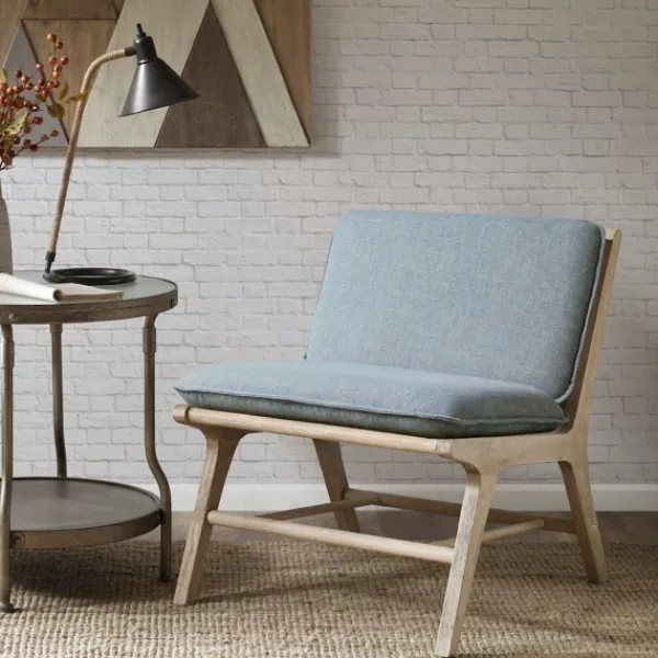 Accent Chairs-Kirkland's Home Cushion Ash Cane Back Accent Chair Blue