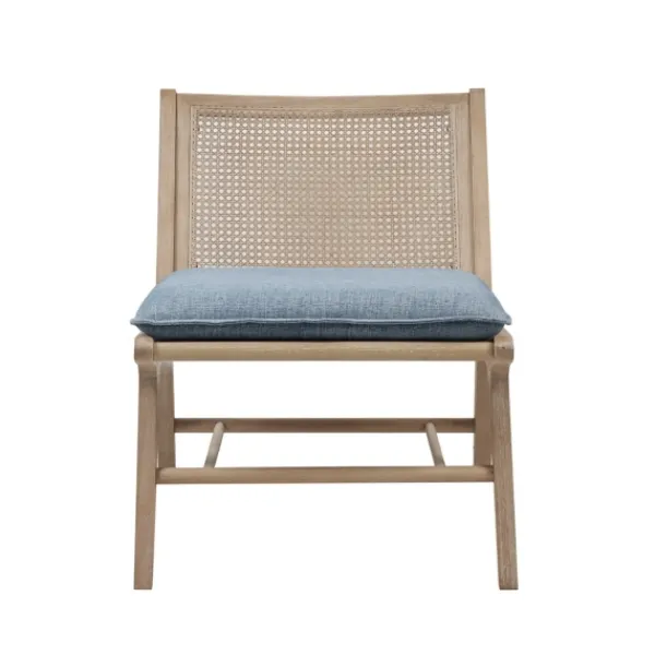 Accent Chairs-Kirkland's Home Cushion Ash Cane Back Accent Chair Blue