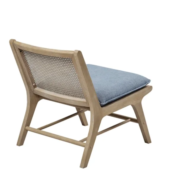 Accent Chairs-Kirkland's Home Cushion Ash Cane Back Accent Chair Blue