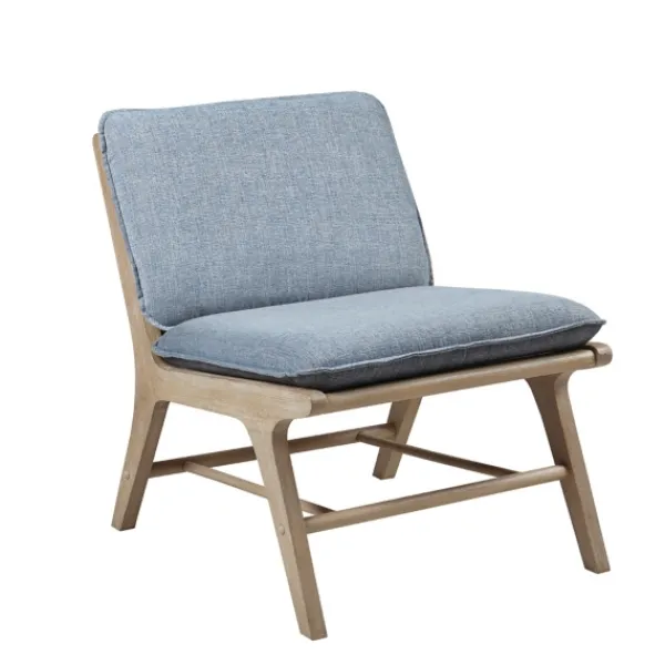 Accent Chairs-Kirkland's Home Cushion Ash Cane Back Accent Chair Blue