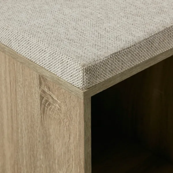 Benches & Ottomans-Kirkland's Home Cushioned Open Cubby Storage Bench Gray