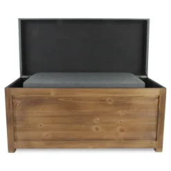 Benches & Ottomans-Kirkland's Home Cushioned Storage Benches, Set Of 2 Gray