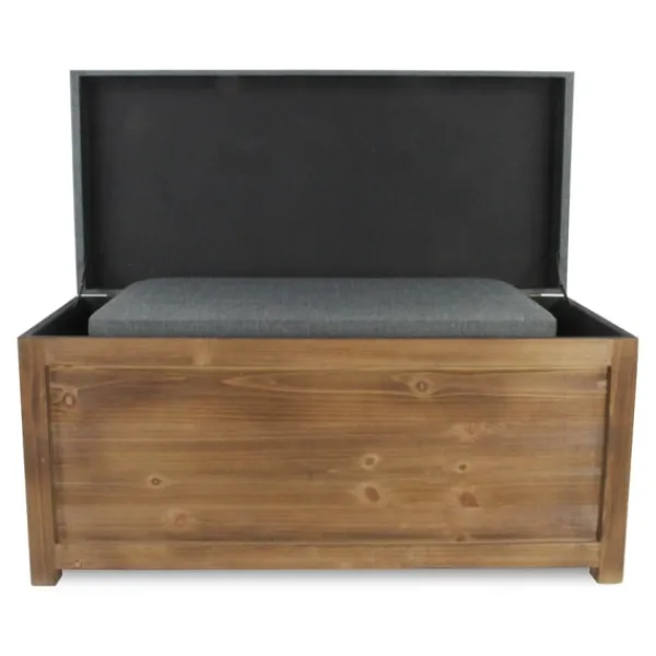 Benches & Ottomans-Kirkland's Home Cushioned Storage Benches, Set Of 2 Gray