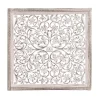 Wall Plaques-Kirkland's Home Daisy Distressed Carved Wall Plaque White