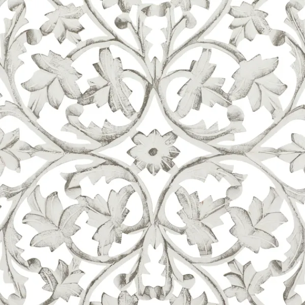 Wall Plaques-Kirkland's Home Daisy Distressed Carved Wall Plaque White