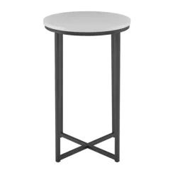 Accent & End Tables-Kirkland's Home Daisy Faux Marble X Base Accent Table