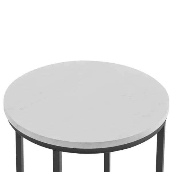 Accent & End Tables-Kirkland's Home Daisy Faux Marble X Base Accent Table