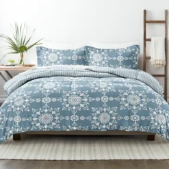 Comforters-Kirkland's Home Daisy Medallion King 3-Pc. Comforter Set Blue