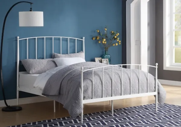 Beds & Headboards-Kirkland's Home Daisy Modern Arch Queen Bed Frame White