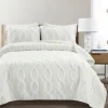 Quilts-Kirkland's Home Daisy Trellis Ruffles 3-Pc. Queen Quilt Set White