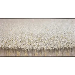 Canvas Art-Kirkland's Home Dancing Flowers Textured Canvas Art Print White/Gray/Brown