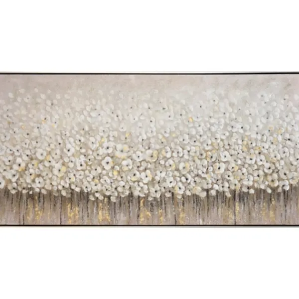 Canvas Art-Kirkland's Home Dancing Flowers Textured Canvas Art Print White/Gray/Brown