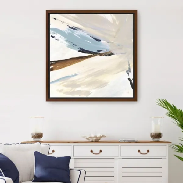 Framed Art-Kirkland's Home Dancing Wind I Framed Canvas Art Print White/Ivory/Blue