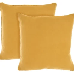 Pillows-Kirkland's Home Dandelion Cable Knit Throw Pillows, Set Of 2 Yellow