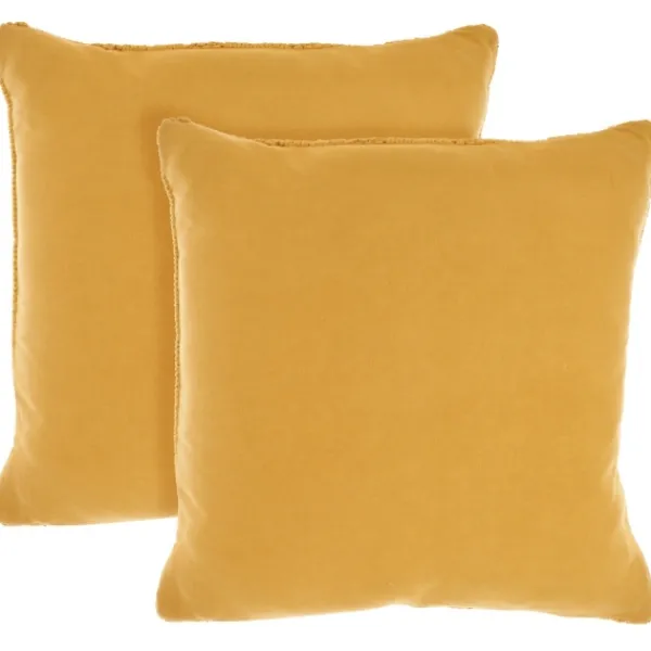 Pillows-Kirkland's Home Dandelion Cable Knit Throw Pillows, Set Of 2 Yellow