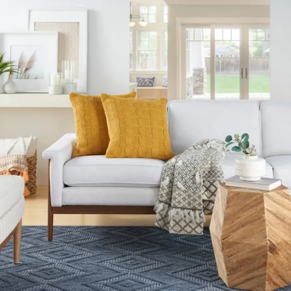 Pillows-Kirkland's Home Dandelion Cable Knit Throw Pillows, Set Of 2 Yellow