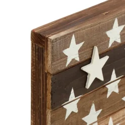 Wall Plaques-Kirkland's Home Dark American Flag Wooden Wall Sculpture Brown