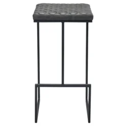 Bar Stools & Counter Height Stools-Kirkland's Home Dark And Black Upholstered Barstool Gray