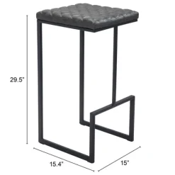 Bar Stools & Counter Height Stools-Kirkland's Home Dark And Black Upholstered Barstool Gray