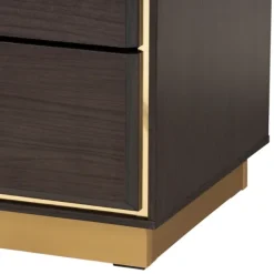 Dressers & Chests-Kirkland's Home Dark And Gold Wood 3-Pc. Dresser Set Brown