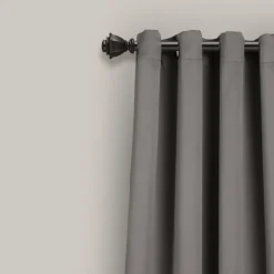 Curtains & Drapes-Kirkland's Home Dark Blackout Curtain Panel Set, 95 In. Gray