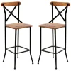 Bar Stools & Counter Height Stools-Kirkland's Home Dark Bronze And Pine Wood Bar Stools, Set Of 2 Brown