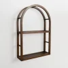 Shelves-Kirkland's Home Dark Brown Wood Arched Wall Shelf