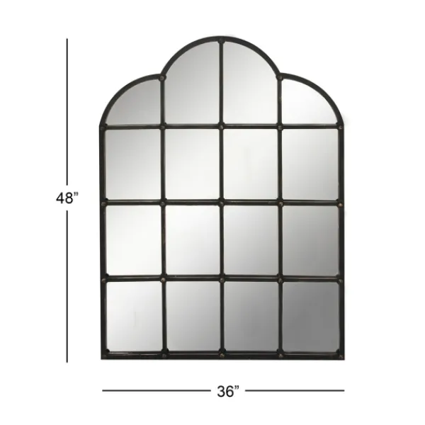Decorative Mirrors-Kirkland's Home Dark Crown Frame Windowpane Mirror