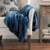 Blankets & Throws-Kirkland's Home Dark Denim Heavenly Plush Bubble Throw Blue