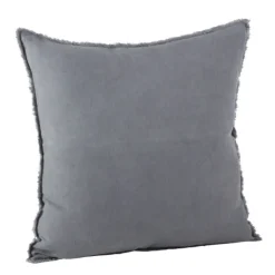 Pillows-Kirkland's Home Dark Fringed Edge Pillow Gray