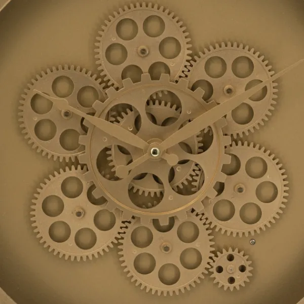 Clocks-Kirkland's Home Dark Gold Exposed Gearwork Wall Clock