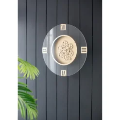 Clocks-Kirkland's Home Dark Gold Exposed Gearwork Wall Clock