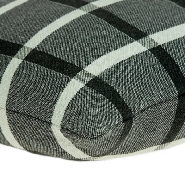 Pillows-Kirkland's Home Dark Gray Plaid Knitted Pillow Gray/Black/White