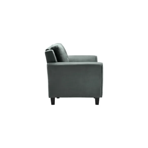 Accent Chairs-Kirkland's Home Dark Kelly Microfiber Rolled Arm Chair Gray