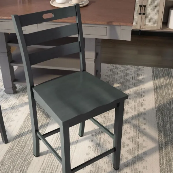 Bar Stools & Counter Height Stools-Kirkland's Home Dark Ladder Counter Stools, Set Of 2 Gray