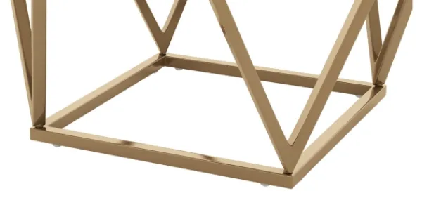Accent & End Tables-Kirkland's Home Dark Marble And Gold Geometric Accent Table Gray