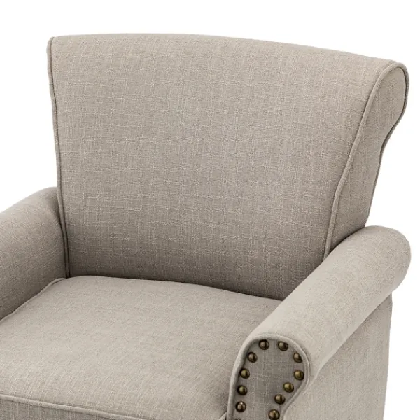 Accent Chairs-Kirkland's Home Dark Miriam Nailhead Trim Armchair Gray
