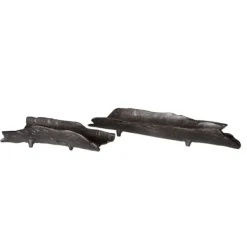Decorative Trays-Kirkland's Home Dark Nickel Metal Trays, Set Of 2 Gray