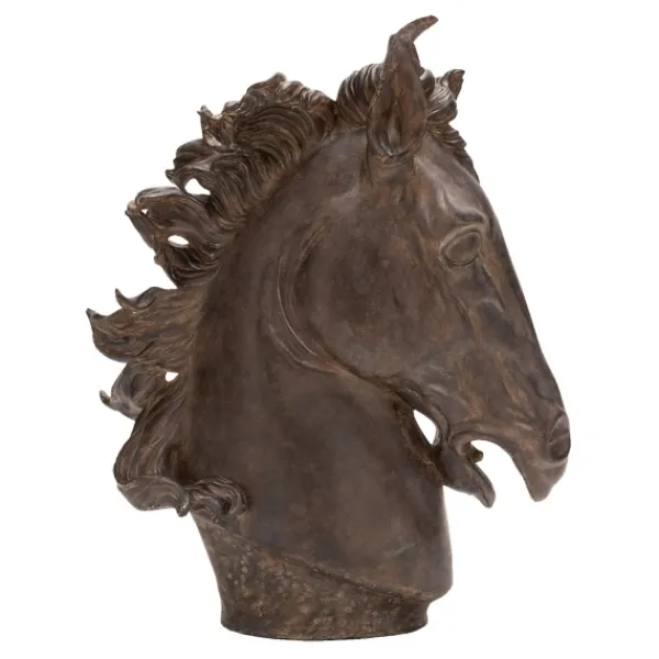 Statues & Figurines-Kirkland's Home Dark Polystone Horse Head Statue Brown