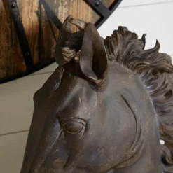 Statues & Figurines-Kirkland's Home Dark Polystone Horse Head Statue Brown